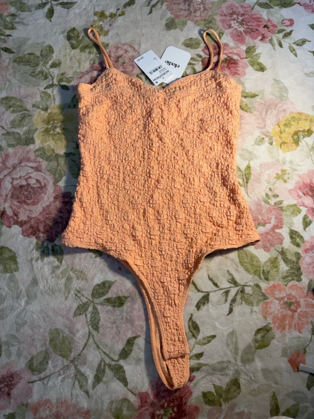 NWT Nordstrom Elodie Floral Embroidered Textured BodySuit - Picture 3 of 9